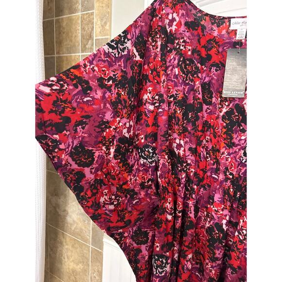 Miss Lavish Red & Pink Floral Midi Kaftan Swim Cover Up Dress Size 3X New - Picture 5 of 15